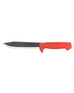 Fish Industry Knife, Carbon Steel, Propylene Handle, Red