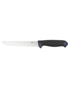 Straight Wide Boning Knife, Elastomer Handle, Black