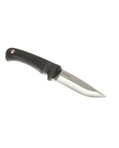 Hunting Knife with Anti slip rubber handle and black leather sheath